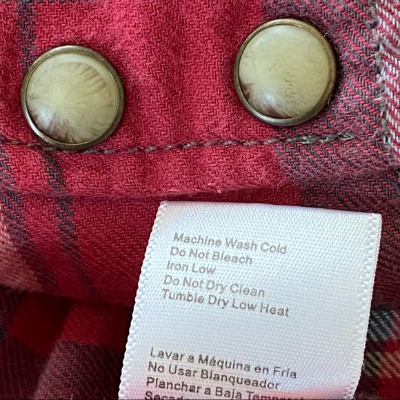 JACHS Girlfriend "Bea" Plaid Flannel Western Shirt w Pearl Snaps + MEASUREMENTS - Picture 8 of 11